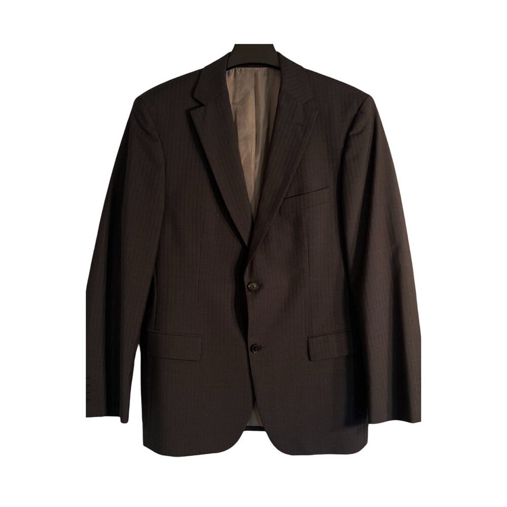 Hugo Boss Blazer Mens 40R Gray Wool Mohair Single Breast Silk Lined Professional